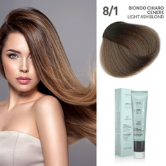 Vopsea fara amoniac ITALIA -  OYSTER Perlacolor NA 8/1 LIGHT ASH BLOND 100 ml