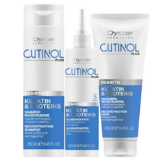 Tratament in 3 pasi pentru reconstructia parului fragil si uscat - OYSTER Cutinol Plus Rebirth Pack