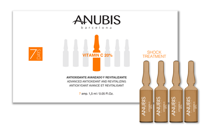 Tratament SOC 7 zile, anti-imbatranire si antioxidant - ANUBIS 7 Days Treatment Vitamin C 20% 7 fiole x 1,5 ml