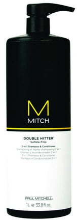 Sampon si balsam 2 in 1 pentru barbati - PAUL MITCHELL Mitch Double Hitter Shampoo & Conditioner 1000 ml