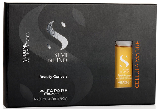 Elixir regenerare cu celule stem de argan - Alfaparf Semi Di Lino Sublime Cellua Madre Beauty Genisis 12x13 ml