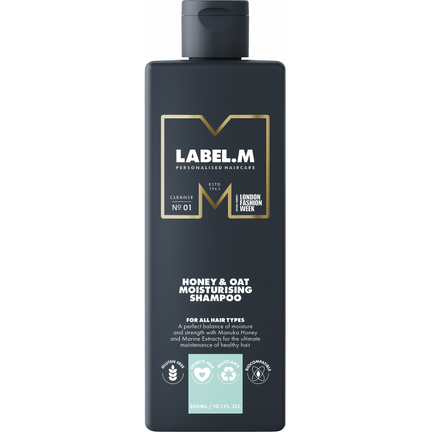 Sampon pentru par uscat - LABEL M Honey & Oat Moisturising Shampoo 300 ml