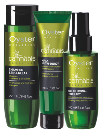 Tratament in 3 pasi, pentru energizarea si hidratarea parului - Oyster Cannabis Pack