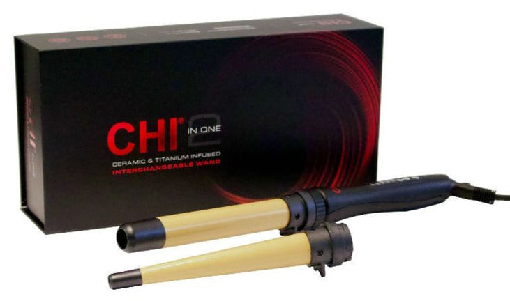 Ondulator 2 in 1, pe baza de ceramica si titan - CHI Ceramic & Titanium Infused Interchangeable Wand