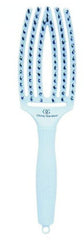 Perie pentru styling si masaj capilar, par mistret - Olivia Garden 8510 Finger Brush Medium Combo Pastel Blue