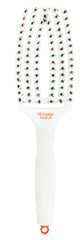 Perie curbata pentru styling si masaj capilar - Olivia Garden 6218 Finger Brush Medium Combo Alb